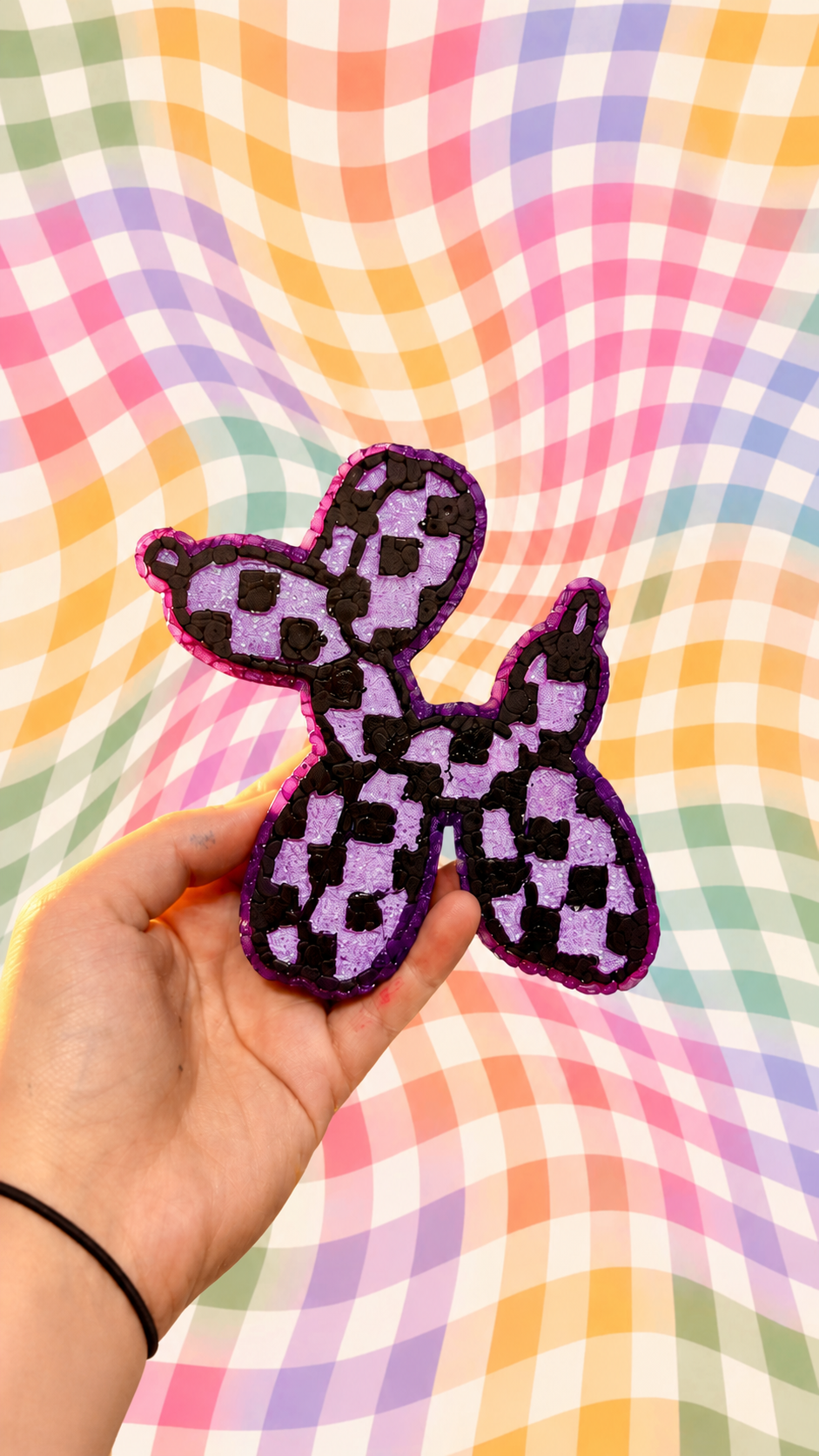 Checkered Balloon Dog Freshie
