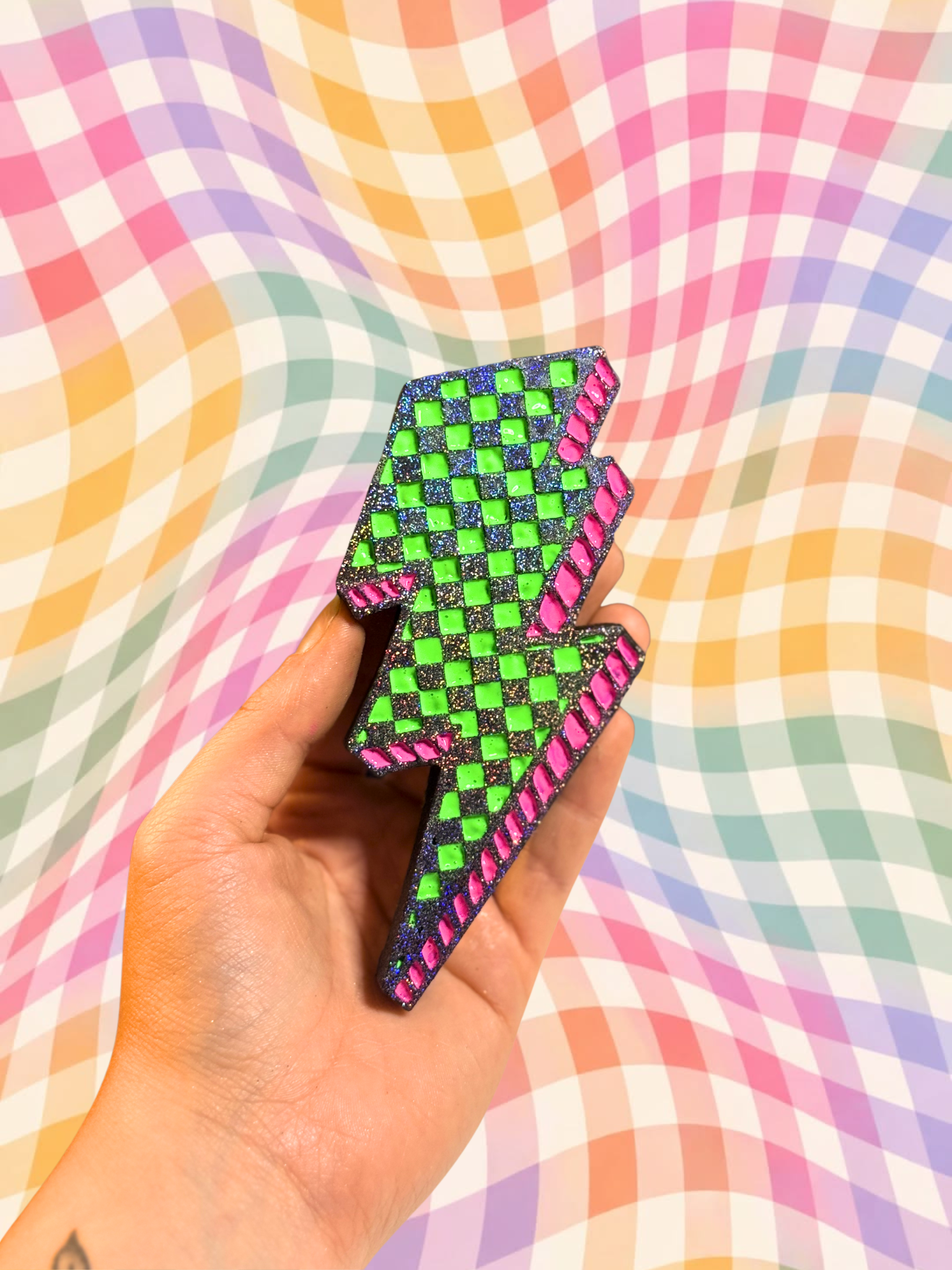 Checkered Lightning Bolt Freshie